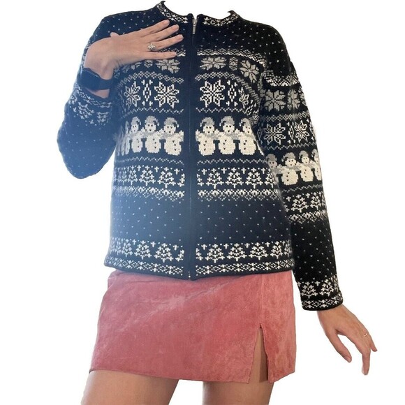 Silk Angora Blend CROFT & BARROW Vintage Fair Isle Knit Sweater Holiday Winter M - Picture 2 of 9